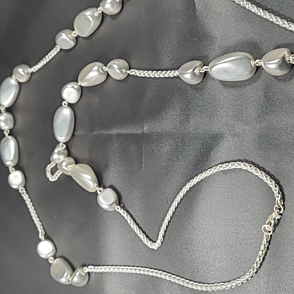 River Rock Silver Necklace